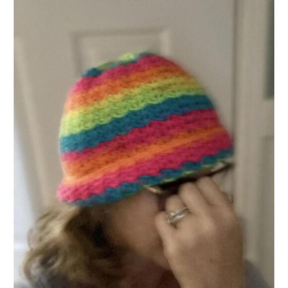 Hand Crochet Multicolor Beanie Hat - Picture 5 of 6